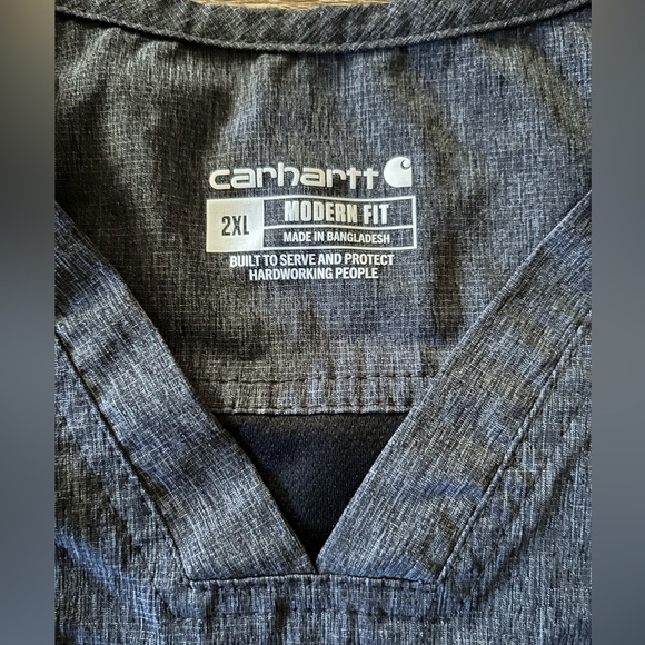 Carhartt Scrubs Grey Breathable Mesh Sides And Back Size 2XL - Picture 8 of 9